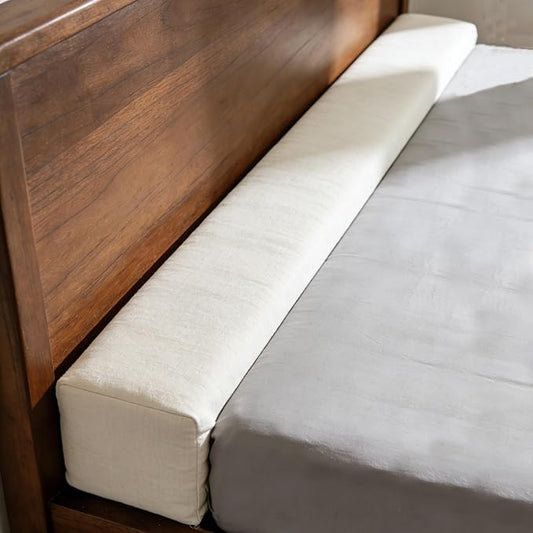 54x4x10 Inch Headboard Gap Filler with Foam Space Filler Between Bed and Wall Bolster Pillow Bed Gap Filler Full Size, Beige