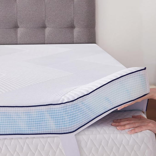 SOOSLEEPY Mattress Topper Twin XL College Dorm 2 Inch Memory Foam Ventilated Breathable Cooling Mattress Pad with Removable Soft Cover Portable Bed Topper for Back Pain, CertiPUR-US Certified