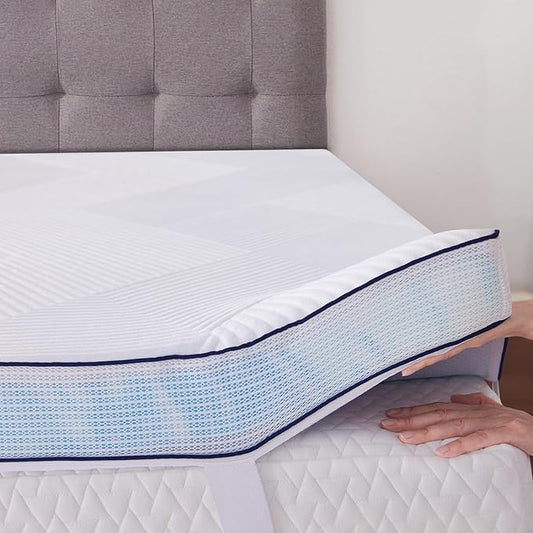 SOOSLEEPY 3 Inch Memory Foam Mattress Topper Twin XL Size College Dorm Ventilated Breathable Cooling Mattress Pad with Removable Soft Cover Portable Bed Topper for Back Pain, CertiPUR-US Certified