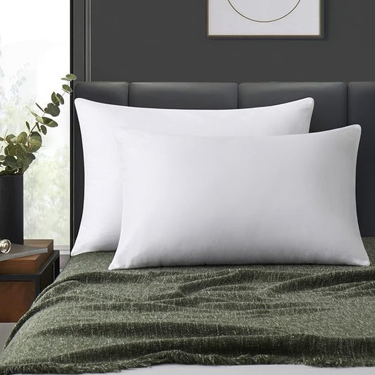 100% Cotton Zippered Pillow Cases Queen Size Set of 4, Super Soft & Breathable Pillow Protectors with Zipper, White Pillow Case Covers 20x30 Inches
