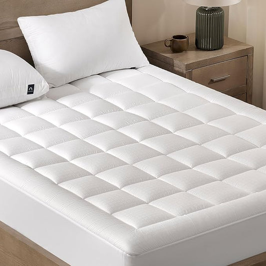 ACCURATEX Mattress Pad King Size - 2 Inches Double Layer Comfort Pillow Top Mattress Cover, Quilted Fitted Mattress Protector Cotton Top, Stretches up 8-21" Deep Pocket Mattress Topper,78x80