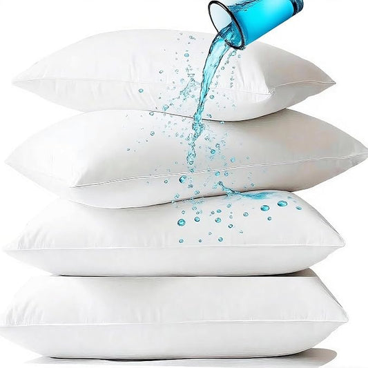 Waterproof Pillow Protectors Standard 20x26 Inches 4 Pack with Zipper Fully Sealed Dust Moisture Sweat Proof Pillow Case Cover Protector Soft White (4 Pack, Standard 20x26)