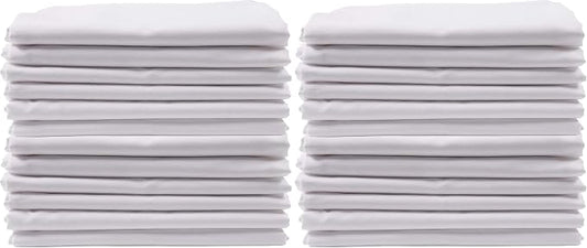 KAF Home Brushed Microfiber Pillow Cases Bulk Pack, Control Allergies and Ensure Sound Sleep, Set of 12, White (Pack of 2)