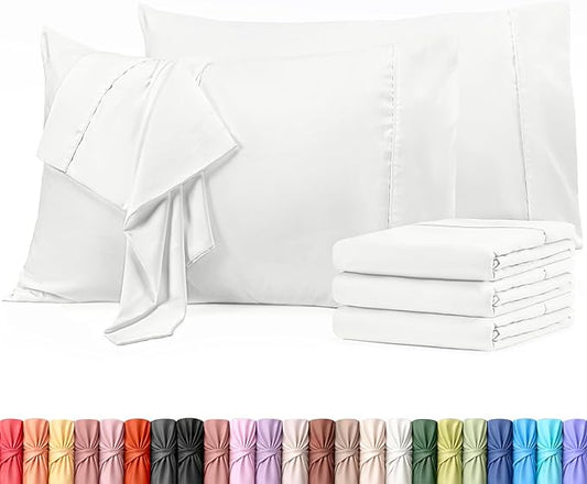 Utopia Bedding King Pillow Cases - 6 Pack - Envelope Closure - Soft Brushed Microfiber Fabric - Shrinkage and Fade Resistant Pillow Covers King Size 20 X 40 Inches (King, White)
