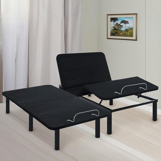 Naomi Home Serenity Split King Adjustable Bed Base, Zero Gravity, Wireless Remote, USB Ports, 800 Lb Capacity, Black Metal Frame, Easy Setup for Couples’ Comfort and Relaxation