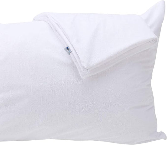 Kingnex 2 Pack Feather Proof Pillow Protectors Waterproof Drool Proof 14"x26" or 16"x26" Pillow Cover