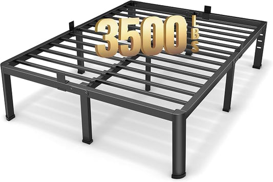 Superay 18 Inch California King Size Metal Platform Bed Frame with Round Corners, Storage Space Under High Bed Frame-Heavy Duty Steel Slats Support, Noise Free - Easy Assembly - No Box Spring Needed