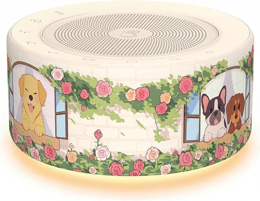 Kipcush White Noise Machine - Soft Non-Glare Nursery Lamp, 30 Soothing Sounds, 8 Color Lights, Max 8-Hour Timer for Baby & Adults (PT02, Standard)