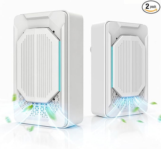 Air Purifiers for Home Pets (2 Pack), Air Ionizers Plug In for Bedroom, Office & Kitchen, Portable Quiet Odor Reducer for Pets, Smoke, Dust & Pollen, Air Freshener, Easy to Use, Low Noise