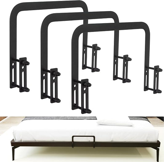 3-Piece Mattress Slide Stopper for Metal Bed Frame (H5.2in), Retainer Bar Bracket Holder Keeping Mattress from Sliding, Fits Adjustable Beds & RVs