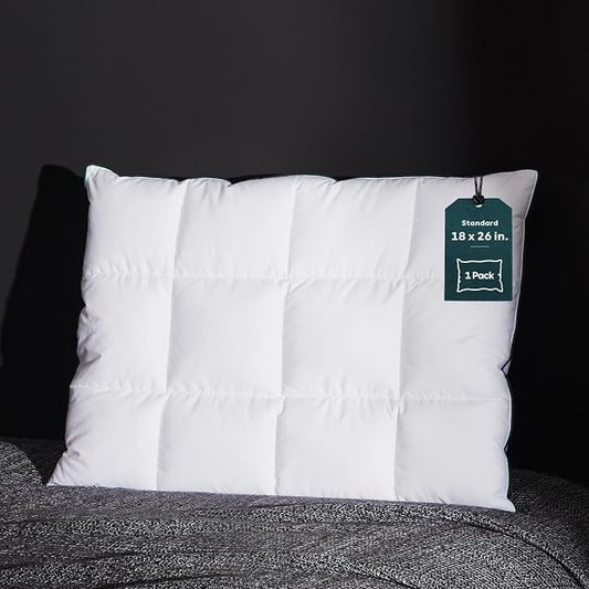 Three Geese Ultra Thin Flat Goose Down Feather Pillows for Sleeping Standard Size, 2.5" Height, 100% Cotton Cover, Ultra Slim Hotel Collection Bed Pillow for Stomach, Back Sleeper, 18x26 in.