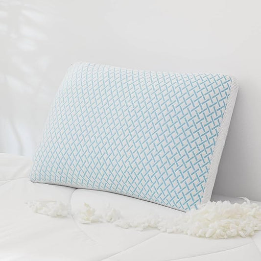 Alkyonos Shredded Memory Foam Cooling Soft Pillow Queen Size, Adjustable Hypoallergenic Hotel Quality Pillow for Back, Side and Stomach Sleeper, Viscose Derived from Bamboo, Oeko-TEX Certified