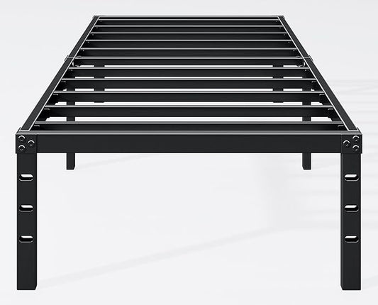 Hafenpo 12 Inch Twin Bed Frame - Sturdy Metal Platform Twin Size, No Box Spring Needed, Heavy Duty, Easy Assembly, Strong Bearing Capacity, Under Bed Storage, Black