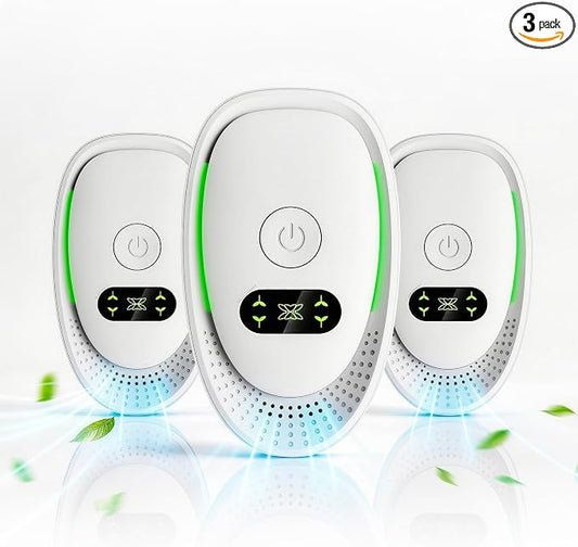 Air Ionizers 3 Pack, Small Negative Ion Air Purifiers for Home, Bedroom, Office, Kitchen & Travel, Low Noise Portable Air Freshener for Odor, Smoke, Dust, Pets, Fresh Odor Eliminator Kit