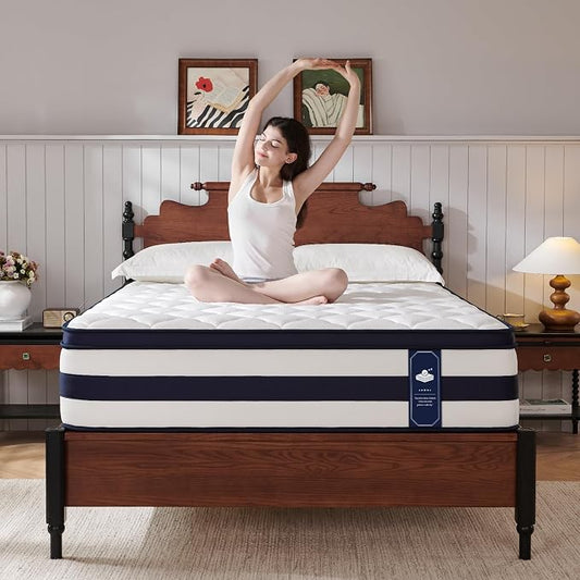 Full Size Mattress, 12 Inch Gel Memory Foam Sprung Hybrid Mattress, Cooling and Pressure Relief for Breathable Sleep, Certipur-Us Certified, 120-Night Home Trial, Aura Collection
