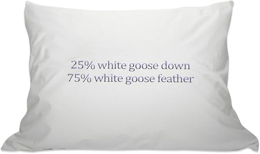 Down Etc Luxury Hotel Side or Back Sleepers 235-Thread Count 100% Down-Proof Soft Preshrunk Cotton Fabric 25/75 Goose Down & Feather Pillows for Sleeping, King (Pack of 1), White