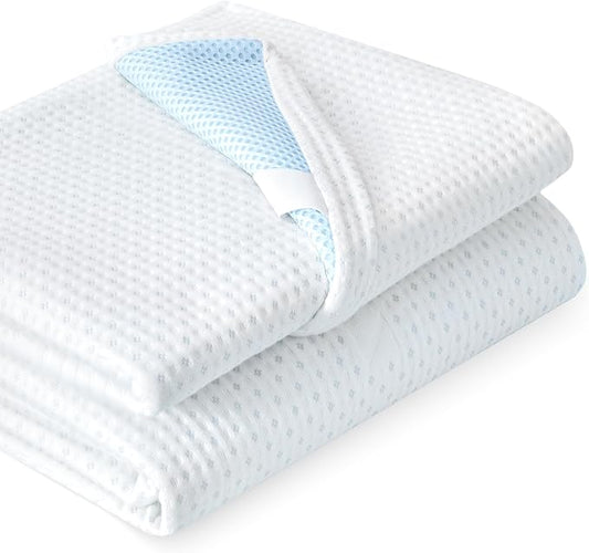 Subrtex Mattress Topper Cover (Only Cover) Mattress Protector Bedding Rayon Made from Bamboo Removable Mattress Encasement Mattress Cover with Zipper (4 Inch, White, Twin XL)