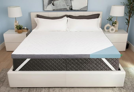 Sleepyhead Queen Mattress Topper 3 Inch, Cooling Gel Memory Foam, Pressure Relief, Removable Washable Cover, CertiPUR-US Certified, Mattress Pad Queen Size (Queen 3")
