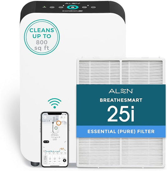Alen Air Purifier BreatheSmart 25i HEPA with Essential Filter - 400 Sq. Ft. Perfect for Home and Kitchen, Apartment Essentials - Captures Allergens, Dust, Odor & Mold
