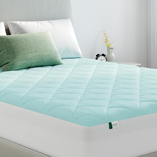 Novilla Cooling Mattress Topper California King, Cooling Infused Mattress Pad for Hot Sleepers, Breathable Mattress Cover with Deep Pocket, Soft Down Alternative Bed Topper for Back Pain Relief