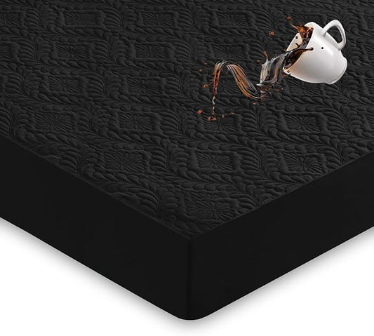 Sufdari Twin Waterproof Mattress Protector, Waterproof Mattress Cover,Breathable & Noiseless Mattress Pad, Waterproof Quilted Fitted Sheet Fits Up to 8-18" Deep Pocket