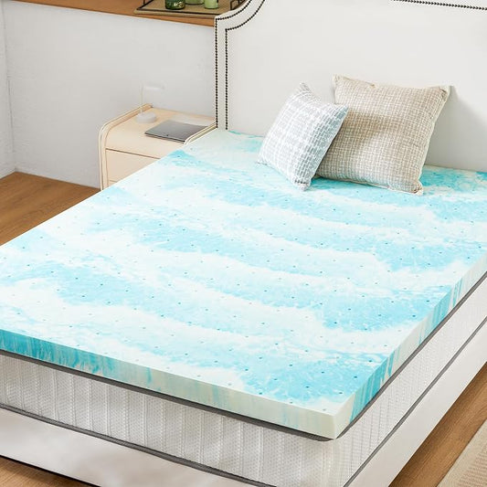 Sweetcrispy Memory Foam Mattress Topper Twin XL, 3 Inch Thick Gel Infused Cooling Toppers Pad for Twin XL Size Bed, Sleeper Sofa, RV, Camper, CertiPUR US Certified, Ventilated and Breathable