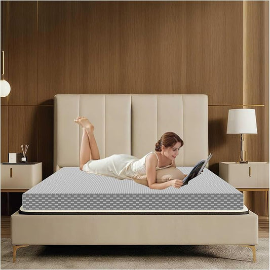 MORANDI King Mattress, 3 Inch Memory Foam King Bed Mattress in A Box, Pressure Relief with Medium Firm Support, with Zipper Removable Cover,CertiPUR-US Certified(Grey, King)