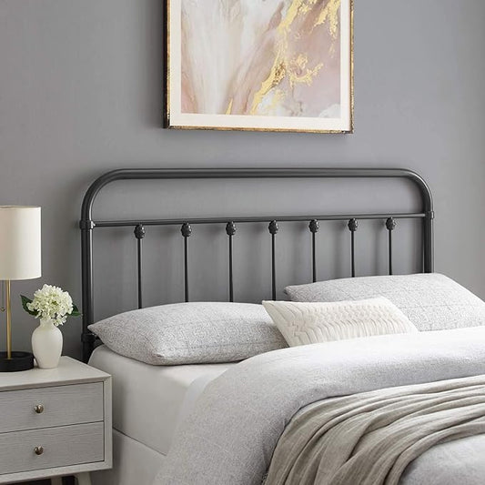 Modway MOD-6152-GRY Sage Twin Metal Headboard, Gray