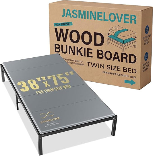 Bunkie Board Twin Size 38"x75" Bed Boards for Under Mattress - Heavy Duty Reinforced Wood Support Board with Anti-Sag Design, Fits Metal Frames/Platform Beds/Sleeper Sofas