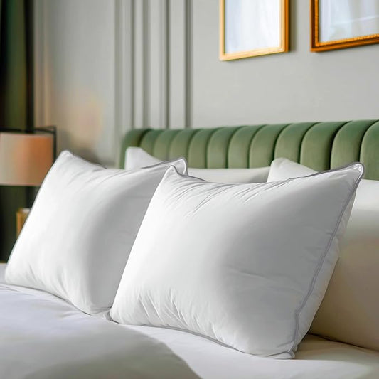 SANSWAN Goose Down Feather King Pillows Set of 2, Luxury Hotel Quality Pillow, Firm, Cooling