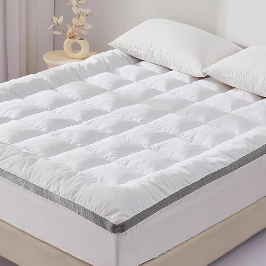 SAPHREAS Memory Foam Mattress Topper Full Size with 8-20 inches Stretchable Pockets, 3 Inch Soft Pillow Top Mattress Pad for Back Pain Relief with Breathable Air Mesh Sides