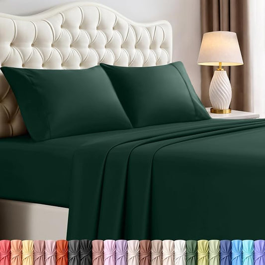 Utopia Bedding California King Size Sheet Set – 4 Piece Bed Sheets, Soft and Breathable Microfiber, Includes 1 Fitted Sheet, 1 Flat Sheet and 2 Pillowcases – Oeko Tex (Emerald)