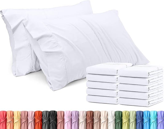 Utopia Bedding Standard Pillow Cases - 12 Pack - Envelope Closure - Soft Brushed Microfiber Fabric - Shrinkage and Fade Resistant Pillow Covers Standard Size 20 X 26 Inches (Standard, White)
