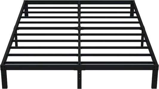 EMODA 10 Inch King Bed Frame No Box Spring Needed, Heavy Duty Metal Platform with Steel Slats, Noise Free, Easy Assembly, Black