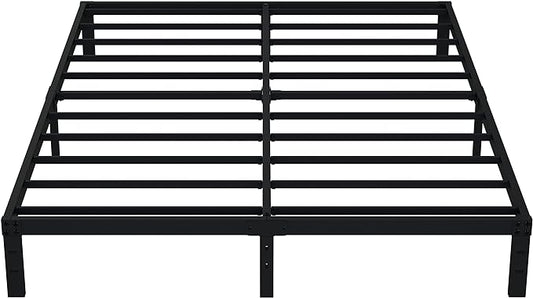 EMODA 10 Inch California King Bed Frames Heavy Duty Metal Cal King Platform with Steel Slats Support, No Box Spring Needed, Noise Free, Black