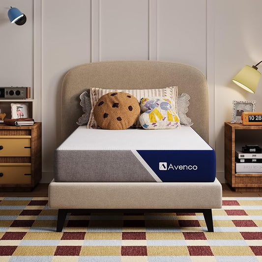Avenco 6 Inch Twin XL Mattress with Open-Cell Foam for Breathable Comfort, Gel Memory Foam Twin XL Size Mattresses with Removable Cover, CertiPUR-US Certified Mattress in a Box