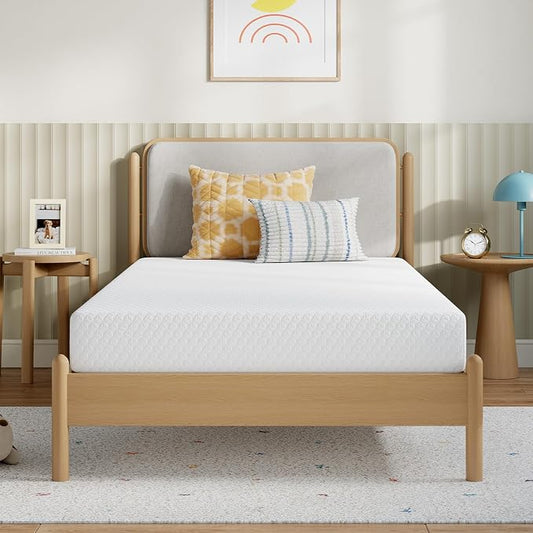 Novilla 8 Inch Twin XL Memory Foam Mattress in a Box for Kids & Adults, Contour Support & Pressure Relief, White, CertiPUR-US Certified