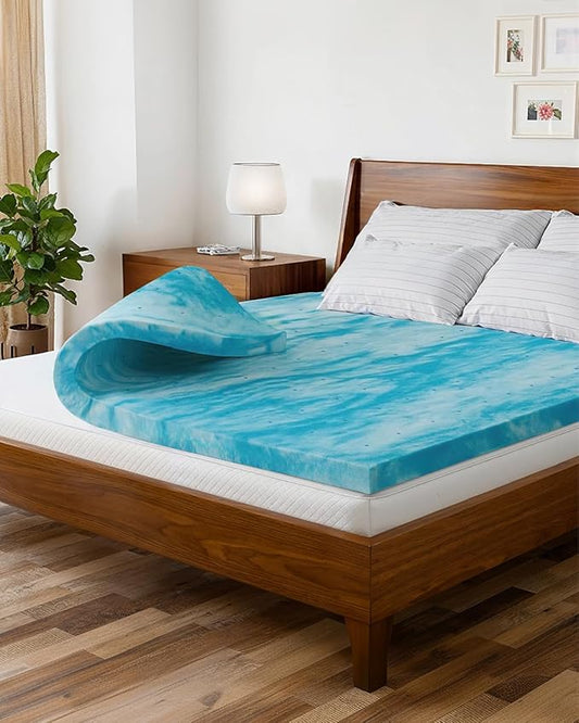 2 Inch Short Queen Memory Foam Mattress Topper - Cooling Gel Infused Bed Topper - Soft Ventilated Mattress Pad for Pressure Relief & Pain-Free Sleep - CertiPUR-US & Oeko-TEX