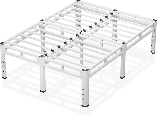 NKZ 22 Inch King Size Bed Frame, Metal Bed Frame & Box Spring 2 in 1 Platform with Round Corner Legs, 4000Lbs Heavy Duty Metal Frame, Mattress Slide Stopper, Headboard Hole, Noise-Free, Easy Assembly