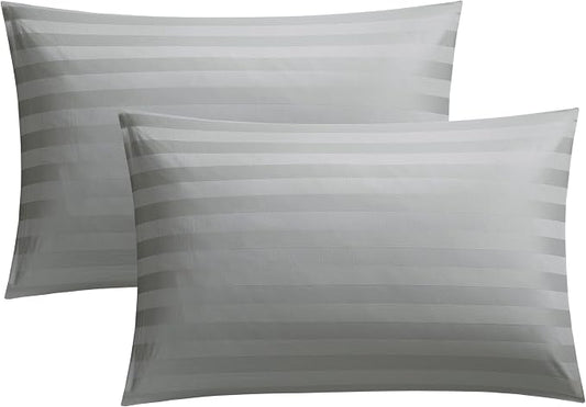 100% Cotton Classic Pillow Protectors with Invisible Zipper, 600 Thread Count Sateen Weave Soft and Breathable Pillow Cases, Protect Pillows from Dirt, Dust and Debris (King, 20"x36", Set of 4)