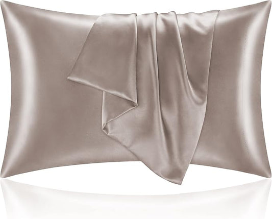 BEDELITE Satin Pillowcase for Hair and Skin, Super Soft and Cooling Similar to Silk Pillow Cases 2 Pack with Envelope Closure, Gift for Women Men(20"x30" Queen Size, Rose Taupe)