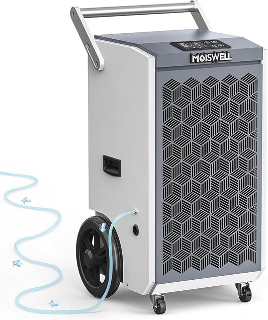 260 Pints Commercial Dehumidifier with Pump and Drain Hose for Basements, Heavy Duty Commercial Grade Dehumidifiers for Large Spaces, Warehouse, Industry Water Damage Unit, Auto Defrost