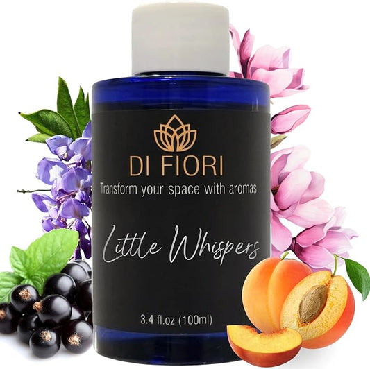 Little Whispers - Pure Essential Oil for Waterless Diffusers - Apricot, Honey Peach, Black Currants - Aromatherapy, Pure Natural Oil, Diffuser Refill, Organic Essential Oil - 3,4oz - DI FIORI