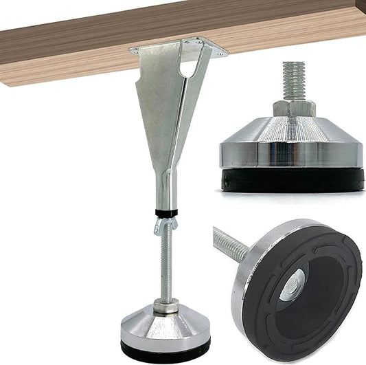 3 Pack Adjustable Height Bed Support Legs - Heavy Duty Steel, Suitable for Bed Frames, Center Slats, Cabinets & Furniture