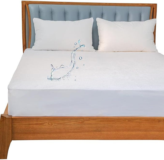 Kingnex Full Size Mattress Protector Waterproof Matressprotector Quiet Breathable - Premium Soft Bamboo Viscose Terry Fitted Bed Mattress Cover