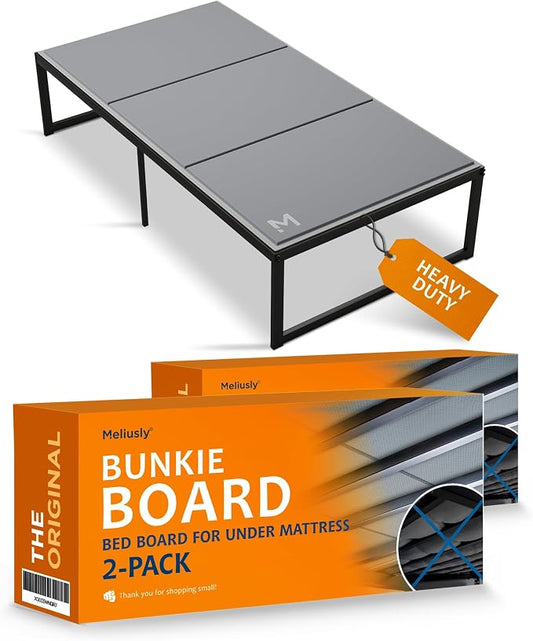 Meliusly Heavy Duty Bunkie Board Twin Size 2-Pack (38x75 Each) - Non-Slip Breathable Bed Support Board for Slatted Bed Frame, Anti-Sag Under Bed Support, Noise Minimizing Moisture Resistant
