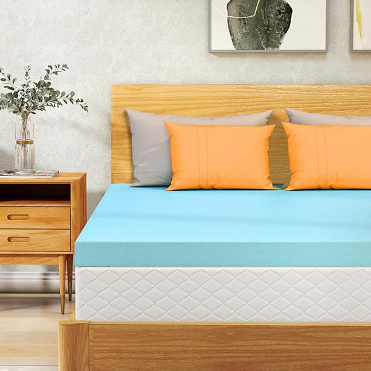 VALUXE Twin XL Mattress Topper 3 Inch Cooling Gel Memory Foam, CertiPUR-US Certified Topper & Pad for Back Pain Relief, Soft Breathable Bedding with Pressure Relief (Blue)