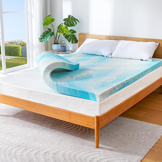 Marsail Mattress Topper Twin, 3-inch Gel Memory Foam, Bed Topper for Twin Size Bed, Soft for Sleeper Sofa, RV, Camper, CertiPUR-US® Certified