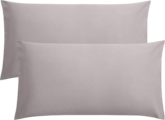 FLXXIE King Pillow Cases Set of 2, Soft Microfiber Pillow Covers with Envelope Closure, Wrinkle, Fade and Stain Resistant Pillowcases, 20x36, Smoky Grey