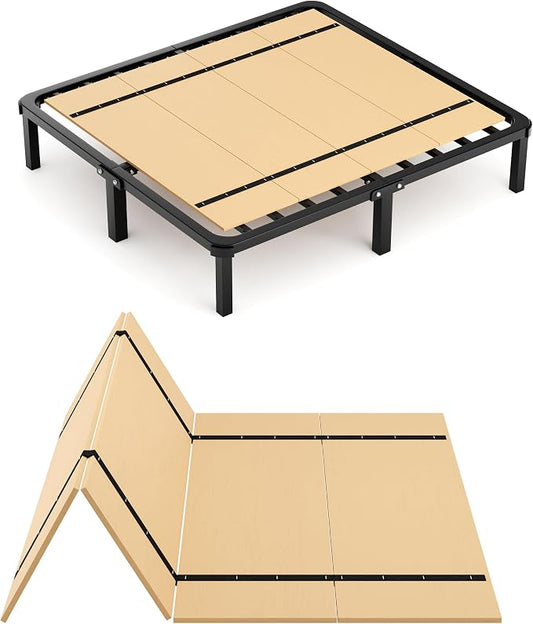Imperius Foldable Box Spring, Bunkie Board, Bed Support Slats,Queen 80"X57"